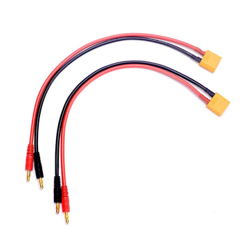 FLY RC 2 Pack XT90 Charging Cable XT90 to 4.0mm Banana Connector Adapter Charger Wire 30cm 11.8inch 12awg Lipo Battery Charge Le