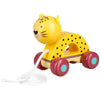 Orange Tree Toys: Pull Along: Leopard - Wooden Toy, Colorful Wheeled Character, Push-Pull, Encourage First Steps, FSC Certified,