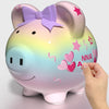 Personalized Birthday Gift For Women Girls With Diy Name Stickers, 8'' Large Ceramic Piggy Bank For Kids Girls Boys,Cute Toddle