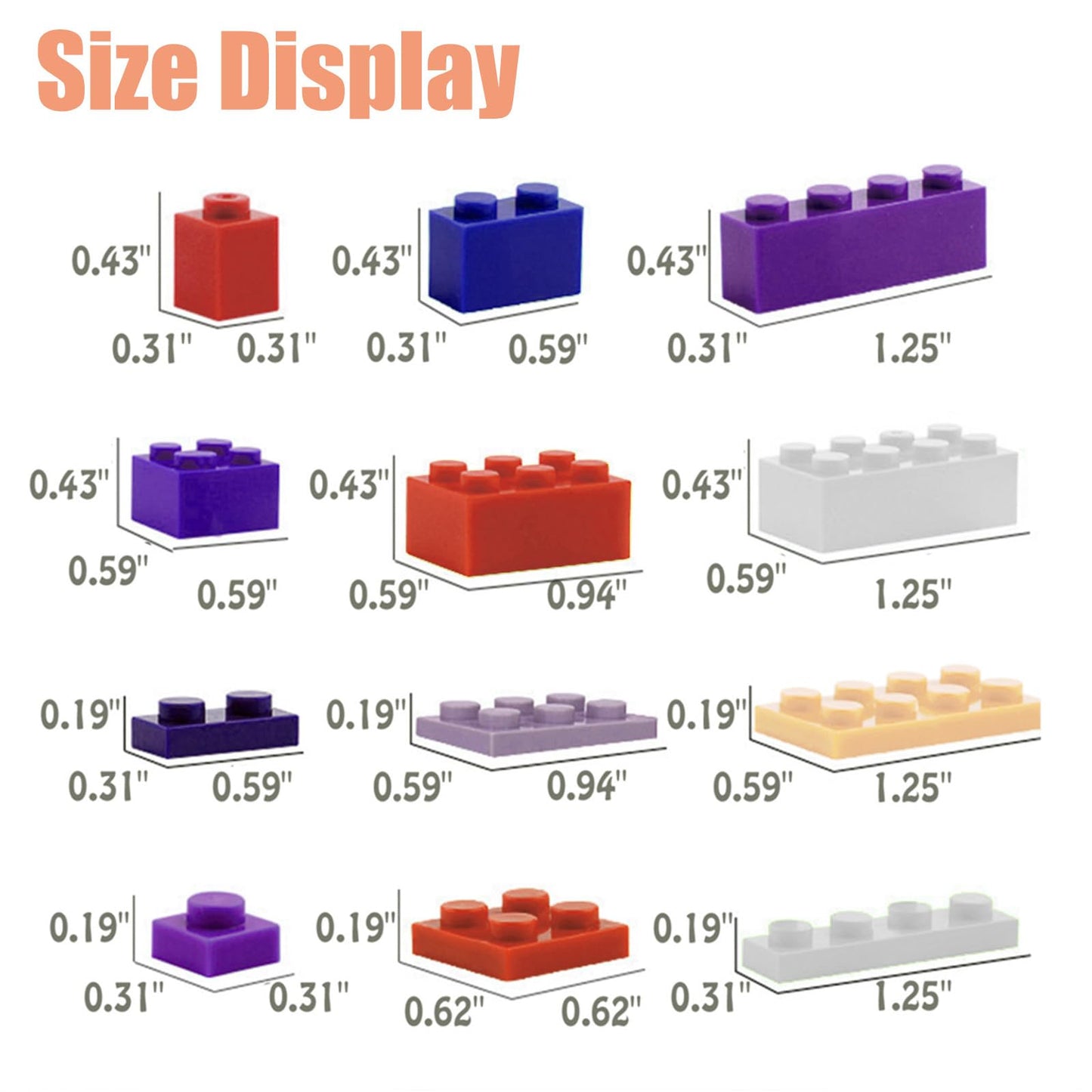 Huizdq 1000 Pieces Classic Building Bricks, Classic Stackable Base Plates, 3 6.3'' X 6.3'' White, Pink And Purple Base Plates, C