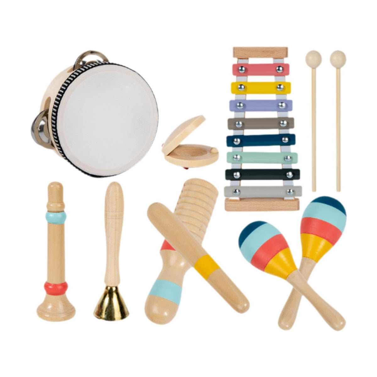 Enakshi 8Pcs Xylophone Maracas Percussion Toy Set For Birthday Gift Children Age 24|Toys & Hobbies | Educational | Music & Art