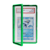Magenetic Trading Card Slab Protector - enhanced Aluminum Graded Card Showcase Graded Slab Protector with UV-Resistant Tempered Glass Personalized Slab Bumper for Collectors Green