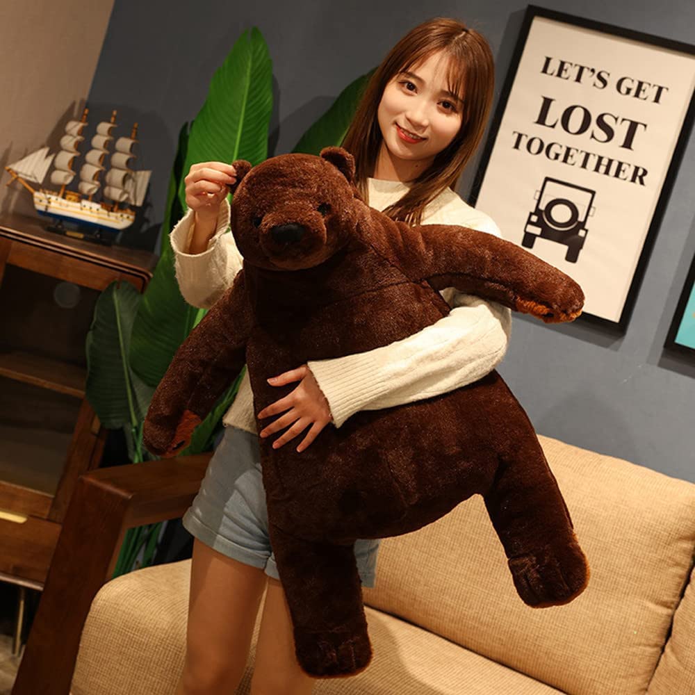 Sausudols Teddy Bear Plush Toy Giant Bear Huge Cuddly Bear Giant Plush Dark Brown 39.3 Inch/ 100 Cm