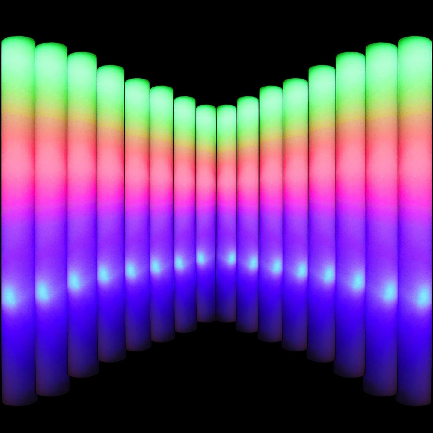 Lifbetter Light Up Glow Sticks Bulk, Led Foam Sticks In The Dark With 3 Modes Flashing Led Foam Multicolor Batons Light Up Party