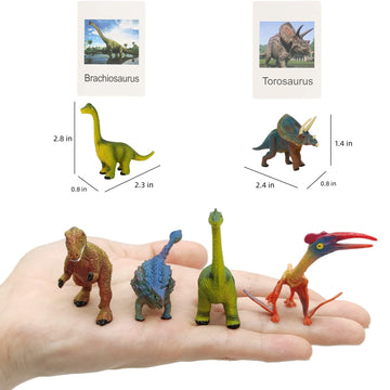 Mikneke Small Dinosaur Figurines Learning & Education Toys, Plastic Realistic Dinosaur Animal Figures Games Toys, Preschool Lear