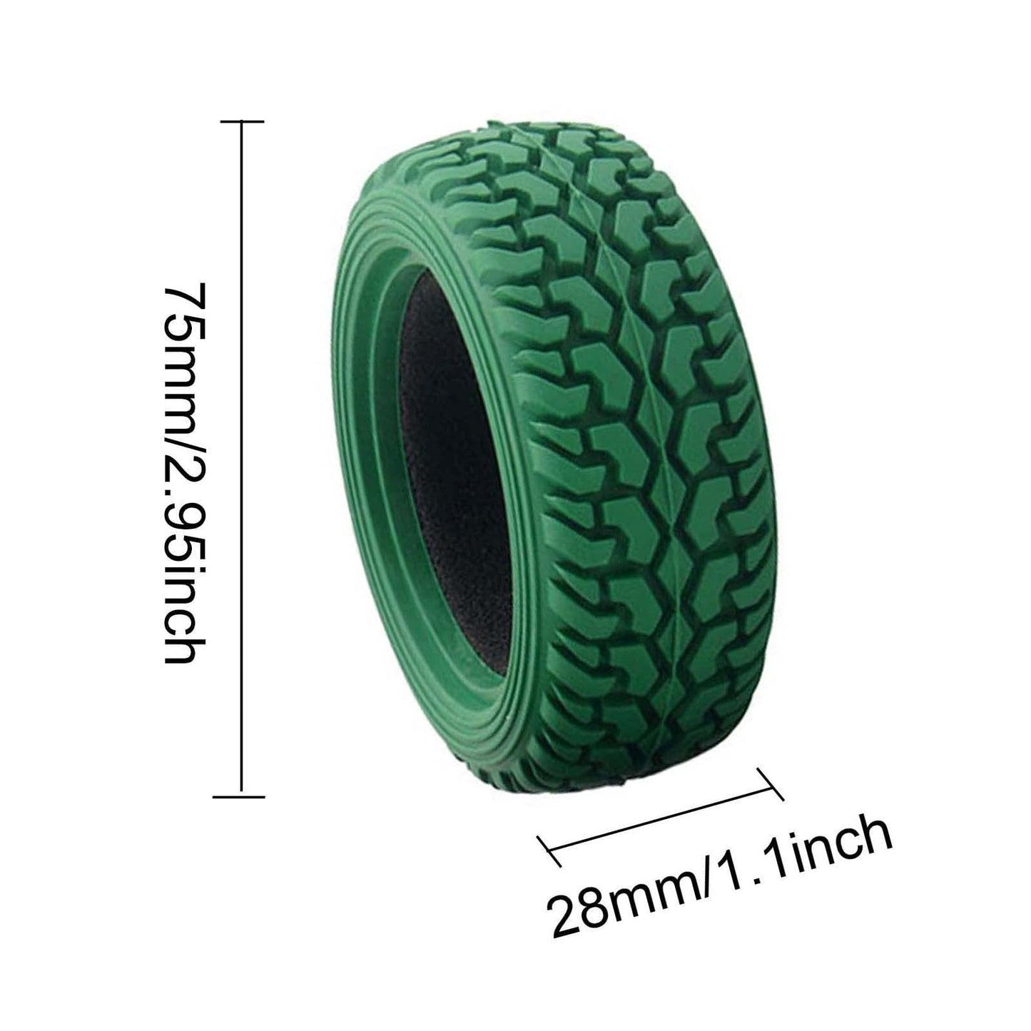 LAFEINA 1:10 Rally Car 75mm Rubber Tires and Wheel Rims for 1/10 Scale HSP 94123 HPI Kyosho Tamiya RC On Road Car(Green)