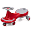 BABY JOY Wiggle Car for Kids - Red Ride-on Toy with LED Wheels, No Batteries Needed, Model LB1801, for Ages 3 and Up
