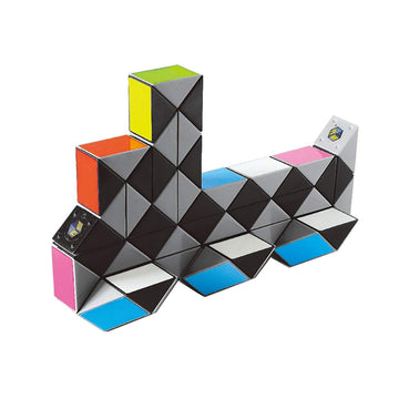 Larger Snake Cube Puzzle Fidget Sensory Toy Vivid Rainbow 8 Colors Magic Ruler Twist Cube Puzzle Games Brain Teaser Puzzles Top Anti-Anxiety Fidget Twisty Toys (72 Wedges)