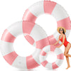 Arrowbash 2 Pcs 2 Pcs Jumbo Inflatable Pool Float 47.24 Inch Floaties Tubes Classic Striped Pool Rings for mature-themed Inflatable Inner Tube for Swimming Beach