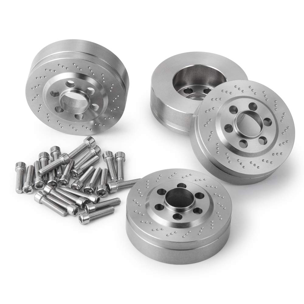 QUE-T 4pcs Stainless Steel Wheel Weights for 1/10 RC 2.2'' Beadlock Rims Wraith D90