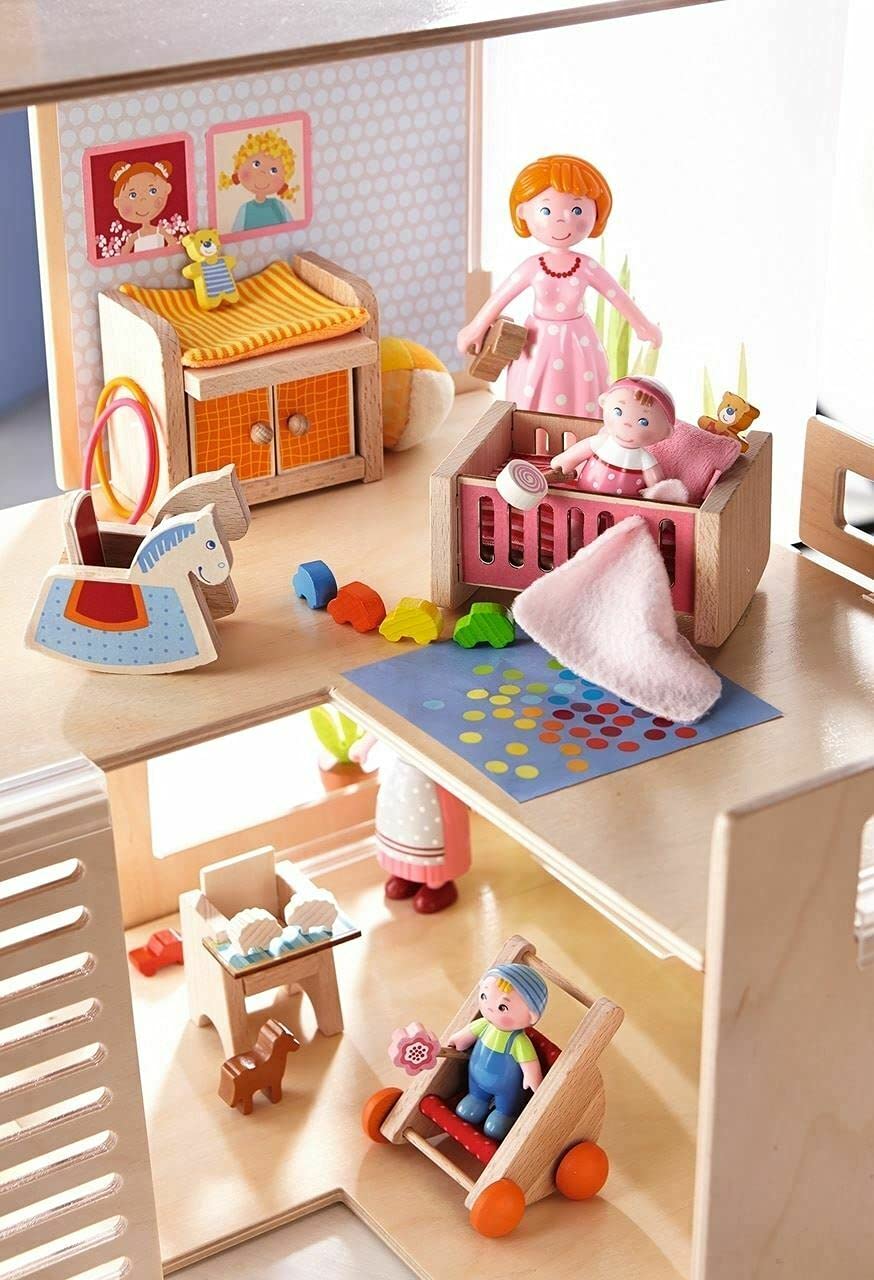 HABA Little Friends Babies Marie & Max - 2.5 Twin Baby Dollhouse Toy Figures (2 Piece Set)