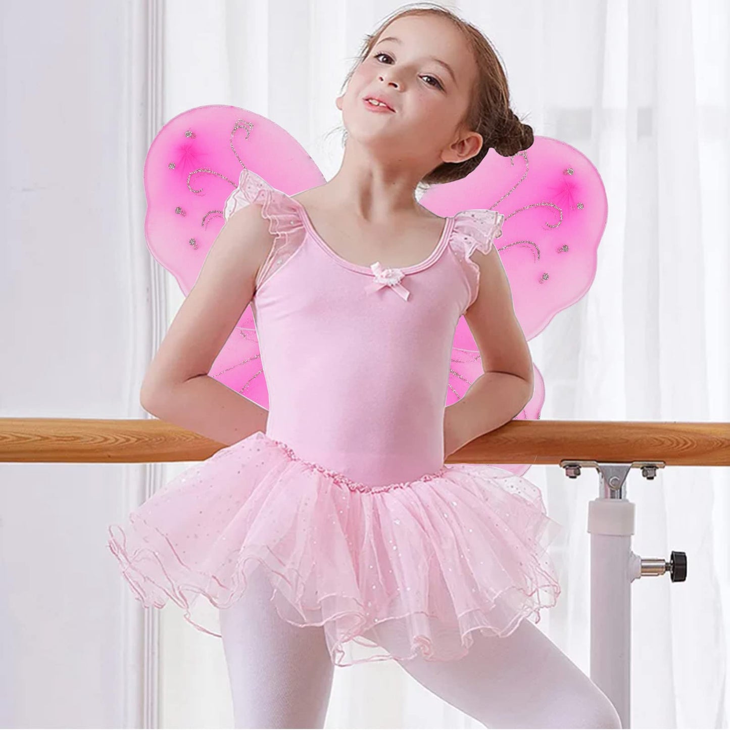 Nenmatte Fairy Girls Wings,Sparkle Angel Wings Butterfly Fairy Girl Wings For Birhday Party Halloween Costume Dress Up For Kids