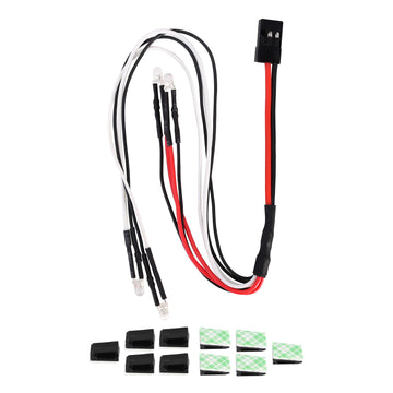 INJORA LED Lights -Headlights & Taillights Kit for TRX4M 1/18 RC Crawler Car Upgrade Parts (White & Red)