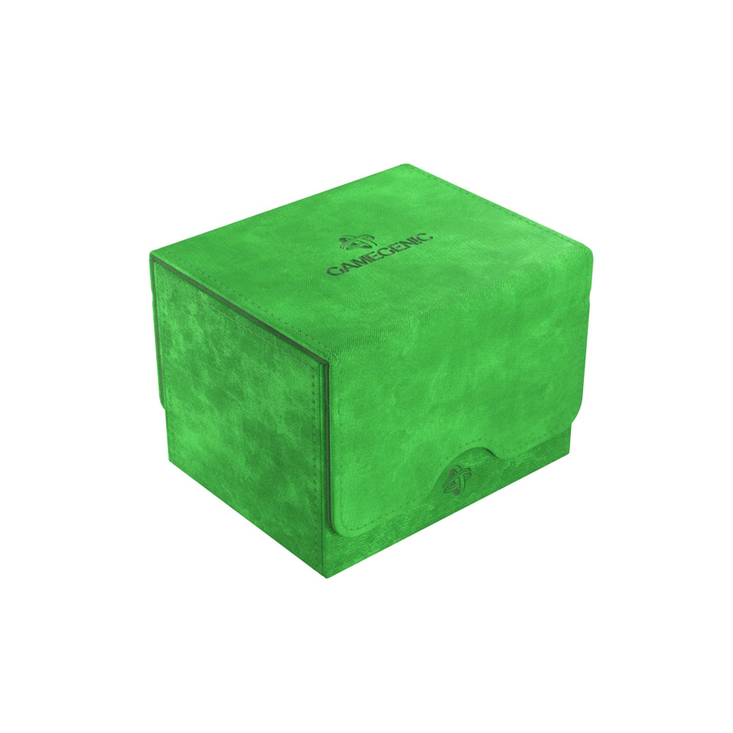 Sidekick 100+ Xl Convertible Deck Box | Sideloading Card Storage With Removable Cover Clips Holds 100 Double-Sleeved Cards In Extra Thick Inner Sleeves Green Color Made By Gamegenic (Ggs20094Ml)