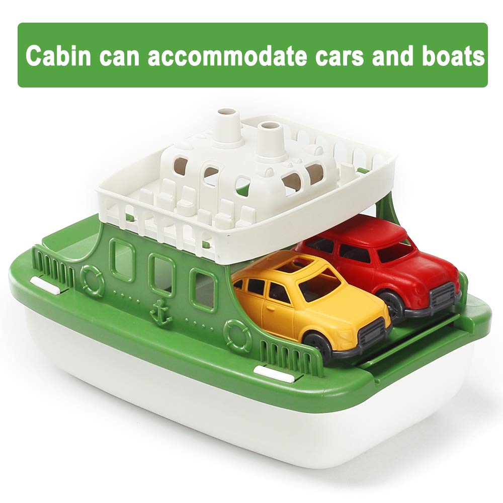 Nasidear Bath Boat Toy Set - 11-Piece with 4 Mini Cars & 6 Boat Squirters for Toddlers - Fun Floating Toys for Bathtub, Pool, Beach