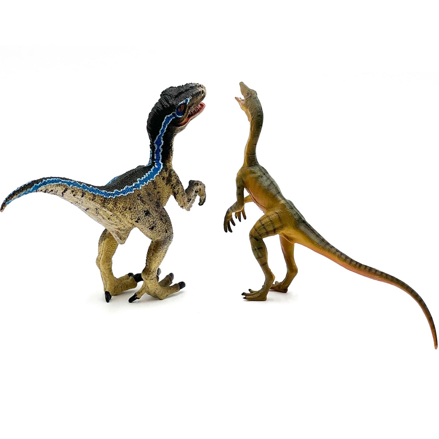 Gemini&Genius Velociraptor Compsognathus Dinosaur Toys, Dinosaur Action Figures With Moveable Jaw And Hands, Realistic Dinos Toys, Great Gift For Kids Or Dino Lovers Collection And Display