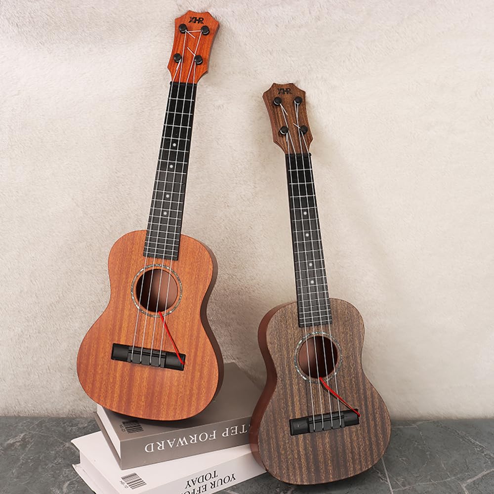 Raimy 21" Kids Ukulele Guitar - Brown, 4 Strings, Plastic, Model 190A-B, Educational Musical Toy for Toddlers, Boys & Girls