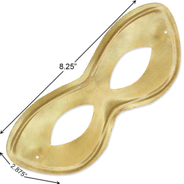 Vibrant Gold Plastic Superhero Mask (2.78'' x 8 .25'') 1 Pc - Ideal for Costumes & Parties