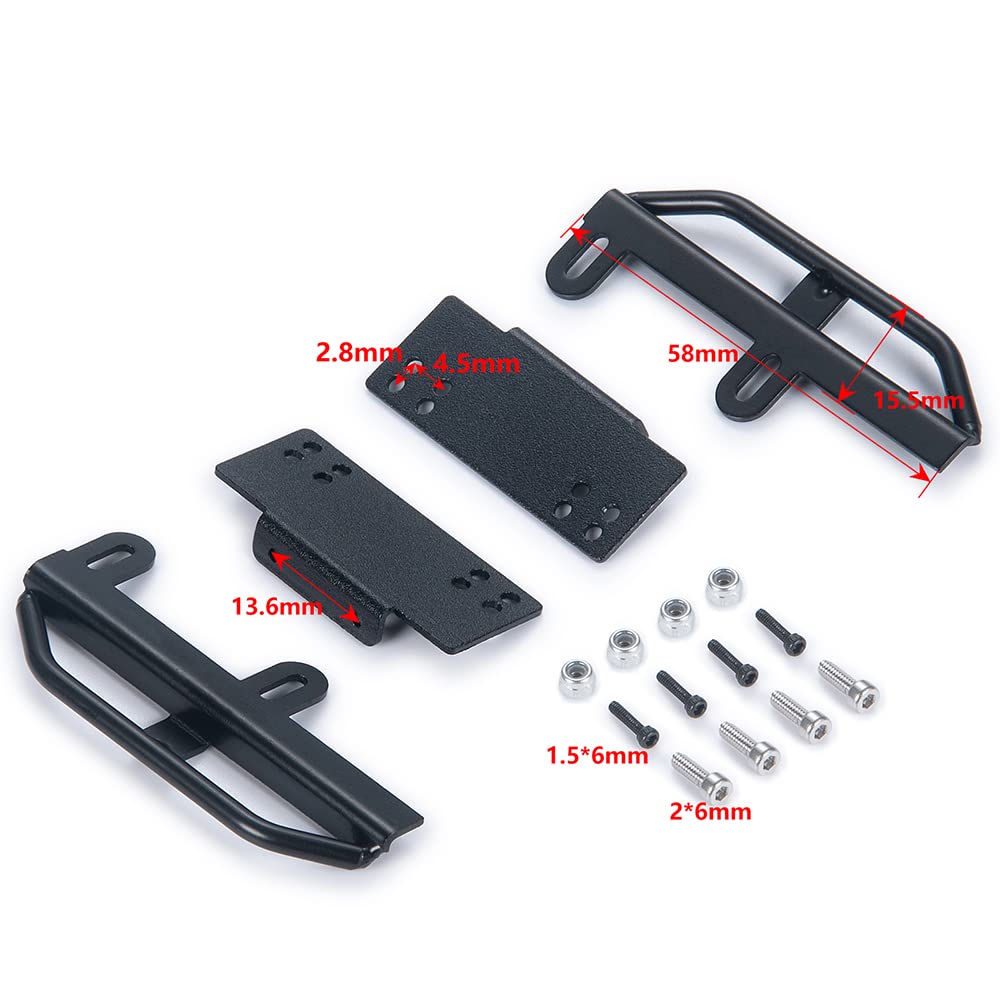 RCLIONS Metal Pedal Side Board Rock Sliders for Axial SCX24 Deadbolt JLU CRC Bronco Gladiator 1/24th RC Crawler Car