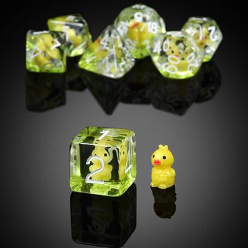 Chicken Dungeons and DragonsDice Set, DNDND 7PCS Resin DND Dice Set with Velvet Bag for D&D Role Playing Games and Tabletop Game