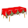 Gatherfun Christmas Table Decorations Christmas Tree Disposable Tablecloth Waterproof Plastic Rectangular Table Cover for Merry