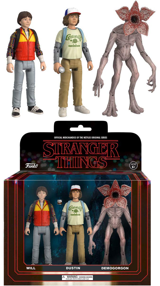 Funko Action Figure: Stranger Things 3 Pack - Pack 2, Will, Dustin, And Demogorgon Collectible