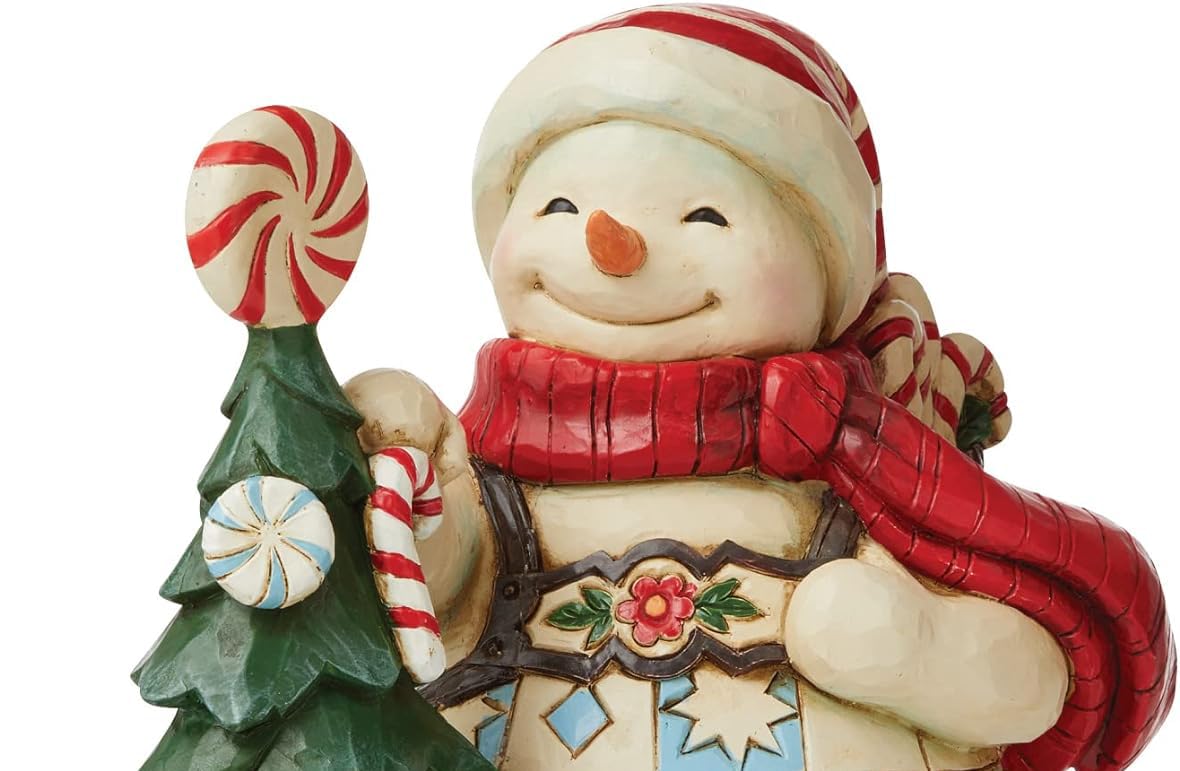 Jim Shore Snowman with Candy Cane Tree Hall Mark limited availability Sweet Christmas Traditions