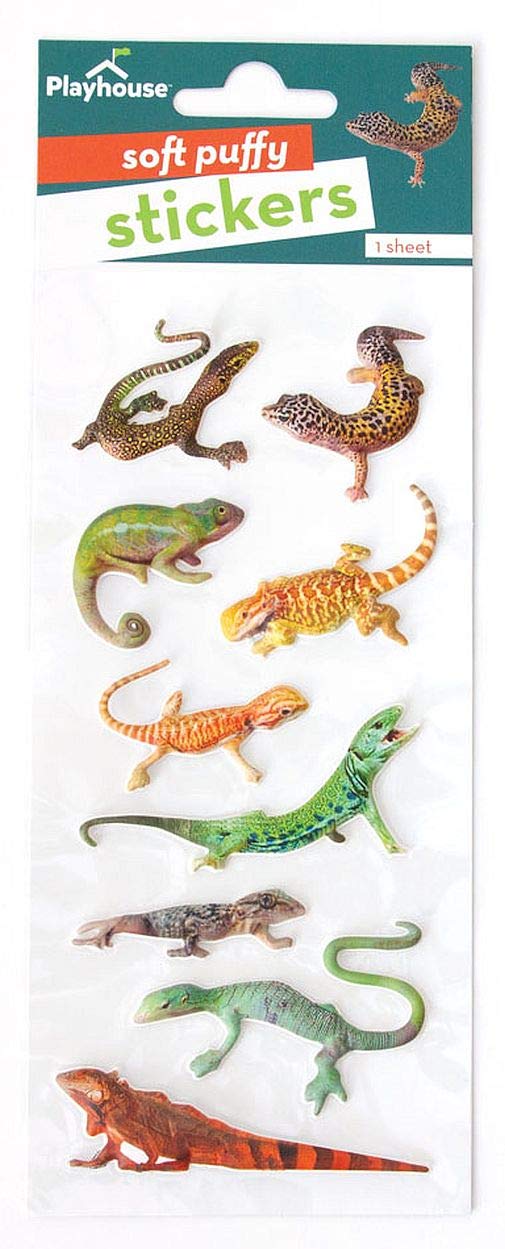 Playhouse Soft Puffy 9-piece Sticker Sheet Sheet for Crafts, Trading & Collecting - Leapin Lizards 1 Pack