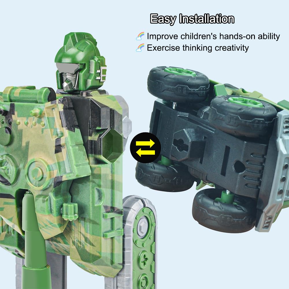 Funny Boo Transforming Robot Toys For Boys Military Team Deformation Action Figure 5 In 1 Educational Stem Toys For Toddler Chri