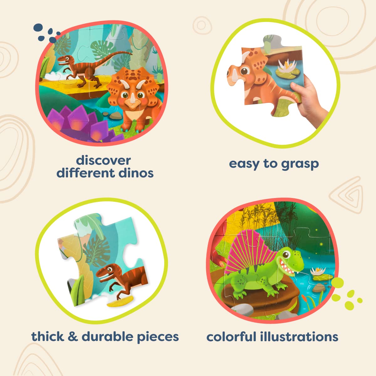 B. Toys- Gigantic Jigsaw - Dinosaurs- Floor Puzzle – 48-Piece Dinosaur Puzzle – Large 2 X 3 Feet Jigsaw Puzzle For Kids – Educational & Developmental Toys – 3 Years +