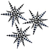 CYMYLAR 3pcs 26" Black White Foil Starburst Balloons for Birthday Wedding New Year Party