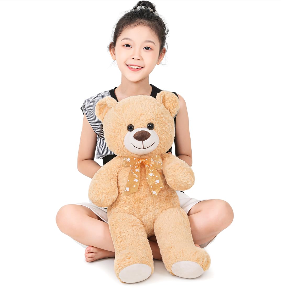 Sausudols Teddy Bear Stuffed Animal 24'' Small Teddy Bear Gift For Valentine'S Day Christmas Birthday Light Brown