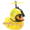 Wonuu Rubber Duck Car Ornaments Cool Yellow Duck Car Dashboard Decorations Squeaky Glasses Duck With Propeller Helmet For Car Cc