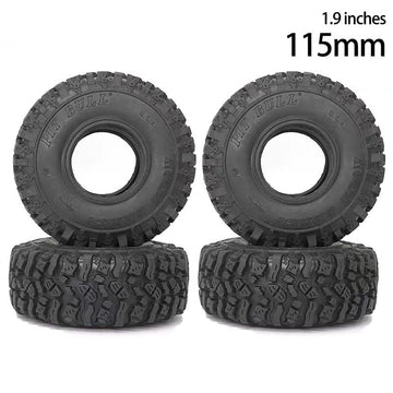 4PCS 120MM 1.9'' Rubber Rocks Tyres/Wheel Tires for 1/10 RC Rock Crawler Axial SCX10 TF2 TRX TRX-4 90047 D90 D110