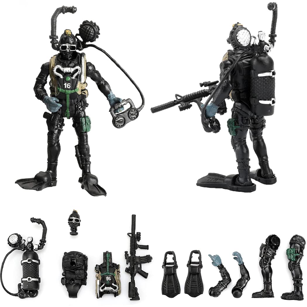 Liberty Imports 12 Pack: US Military Toy Soldiers Playset Army Men Action Figures with Realistic Gear Combat Accessories for Kids Pretend Battle Play