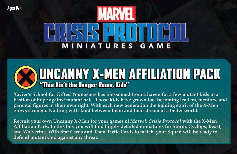 Marvel: Crisis Protocol Uncanny X-Men AFFILIATION PACK - Unite the Mutant Heroes! Tabletop Superhero Game, Ages 14+, 2 Players,