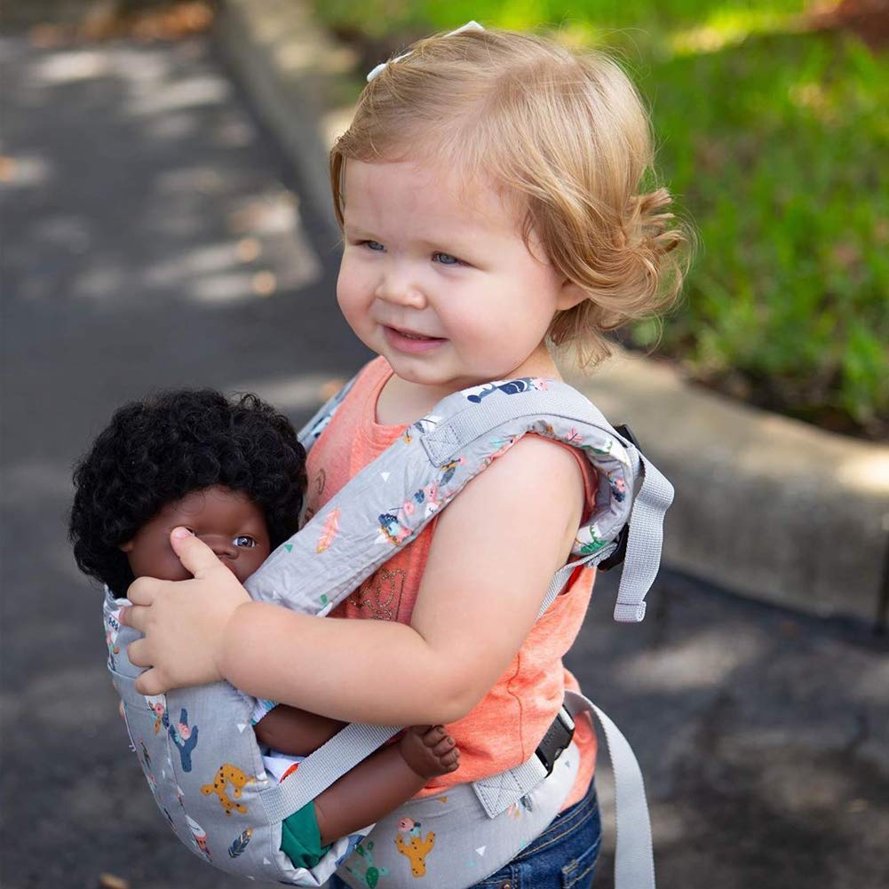 Bebamour Doll Carrier Original Reborn Baby Doll Carrier For Doll Toys Doll Carrier For Girls And Boys (Grey Animal)