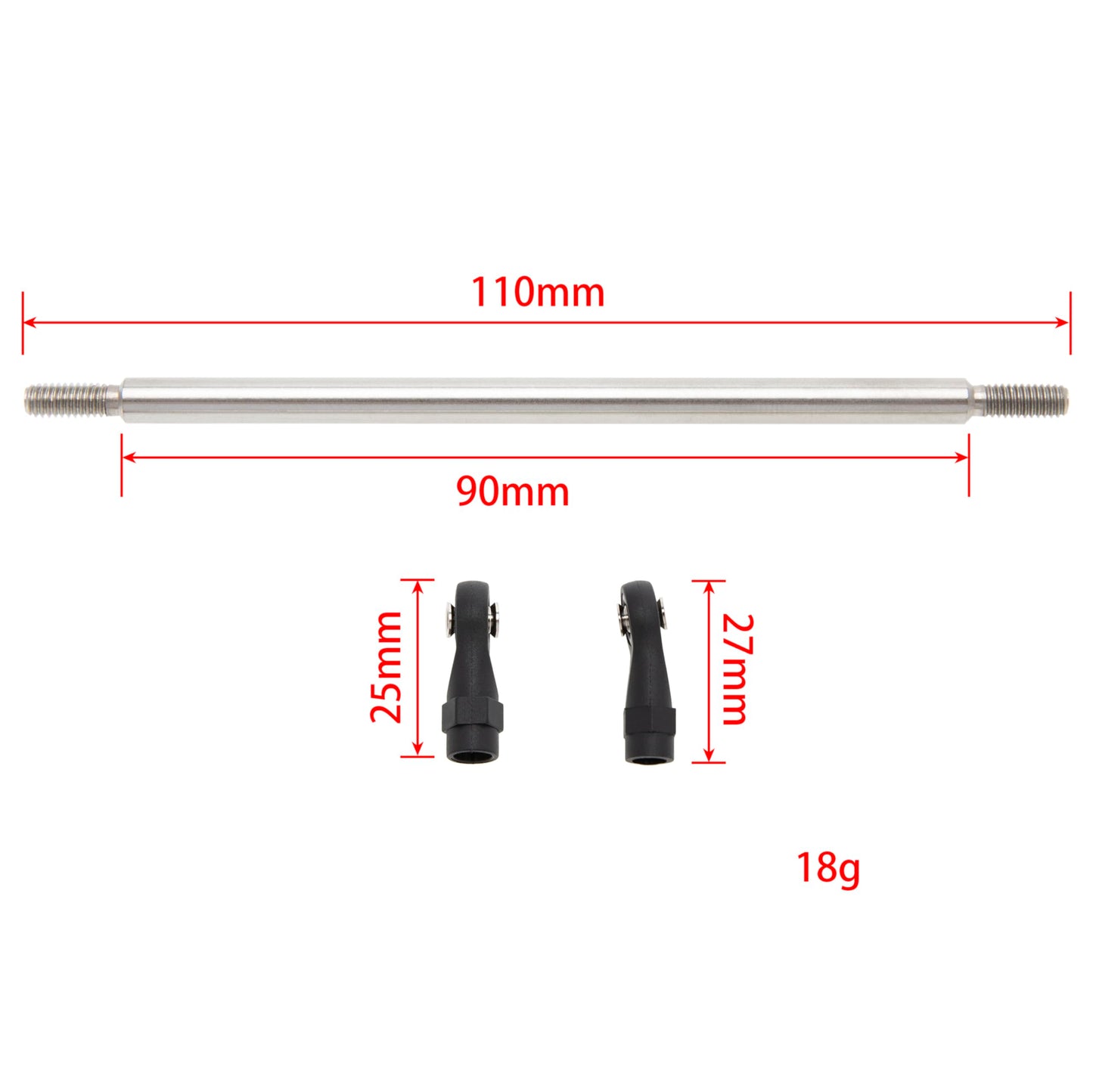 Meus Racing 1/10 Links Steel Chassis Links Kit For Traxxas Trx4 Axial Scx10 Tamiya Cco1 Redcat Gen8 1/10 Rc Crawler (110Mm)