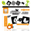 Storio New Born Gift Set Black And White Flash Cards For Babies & Infants With Super Cute Rattles Set Of 3 | High Contrast | Vis