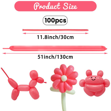 Hykjnbw Red Long Balloons For Balloon Animals, 260 Pastel Balloons Art Kit For Twisting, Skinny Modeling Balloons Supplies For B