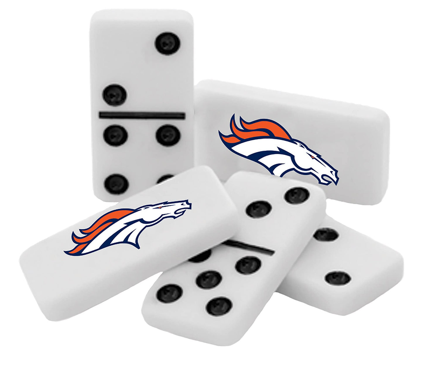 MasterPieces NFL Denver Broncos, Double Six Collector Edition Dominoes Game, For Ages 3+, Black, One Size (41632)