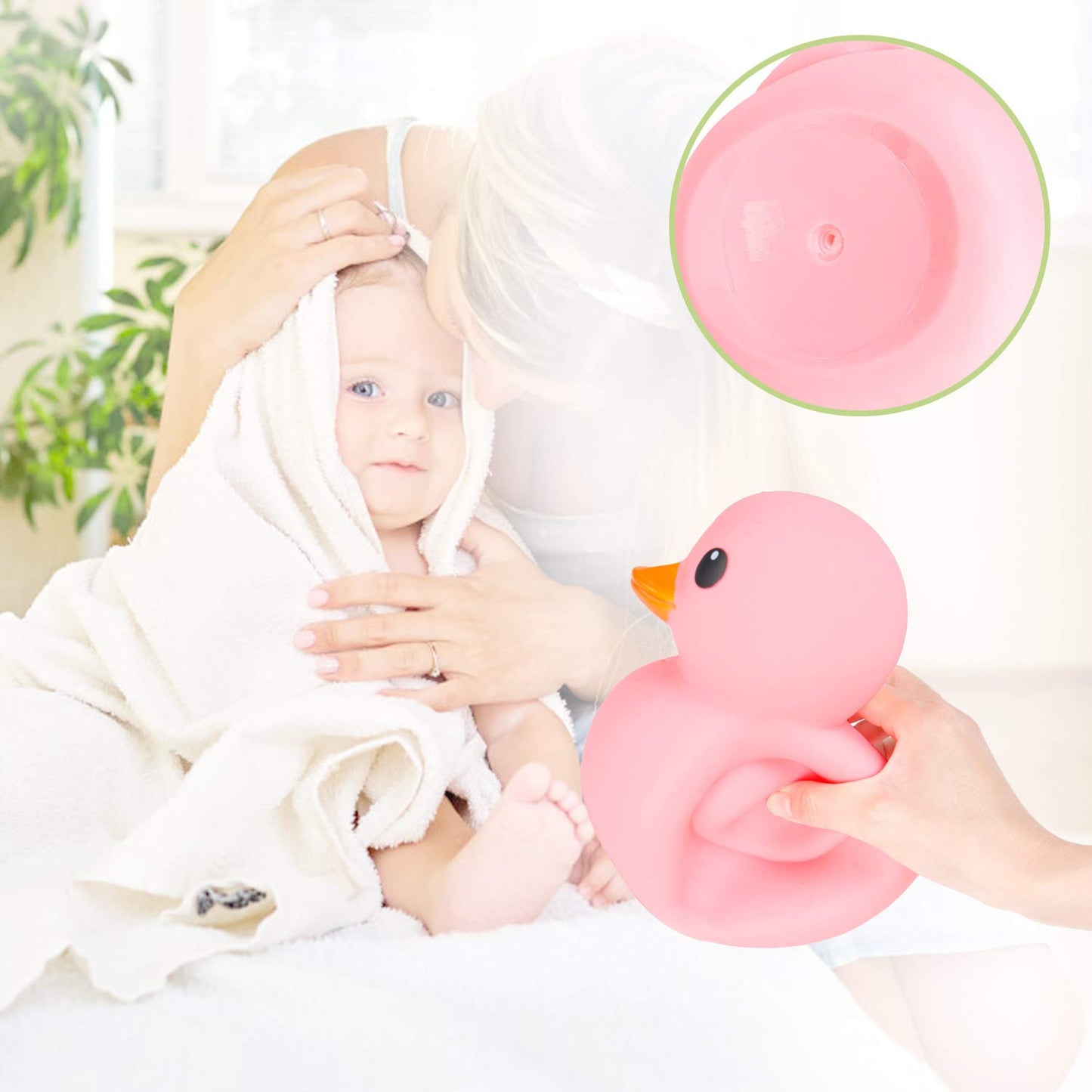 Liberty Imports XL Jumbo Rubber Duck Bath Toy - 8-Inch Waterproof Pink Duck for Kids, Baby Shower, Party Gift