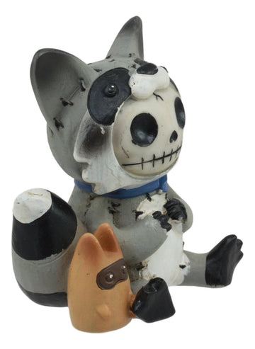 Furry Bones Ebros Furrybones Bandit The Raccoon Voodoo Stitched Skeleton Statue 3' Tall Night Bandit Rodent Figurine
