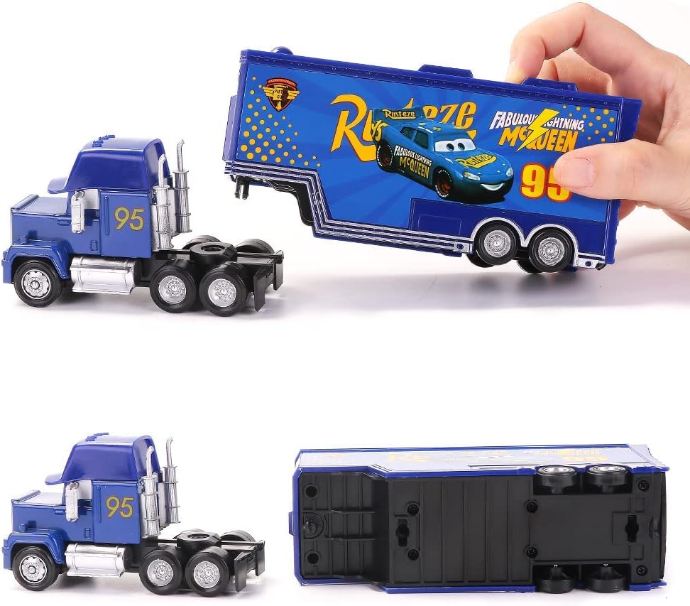 Wltk Movie Cars 2 3 Hauler Truck Champion No.51 & Hudson No.51 Racer Speed 2Pcs Vehicles