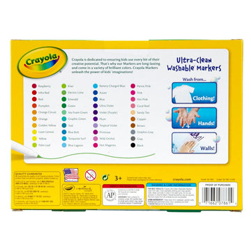 Crayola Ultra Clean Fine Line Washable Markers (40ct), Colored Markers for Kids, Fine Tip, Arts Supplies, Gifts for Kids, 3+