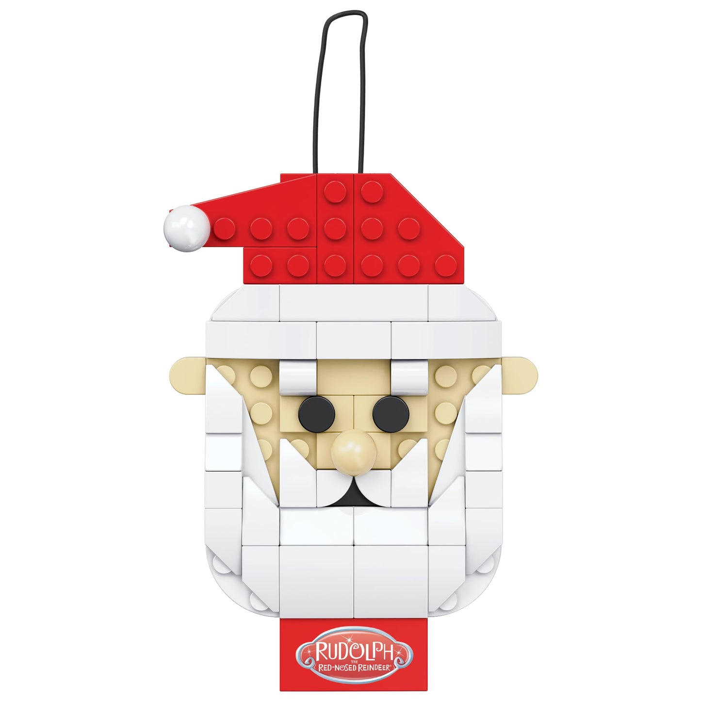 Brickcraft Rudolph the Red-Nosed Reindeer Santa Claus Ornament Brick Building Set, 74 Pieces DIY Holiday Christmas Block Kit wit