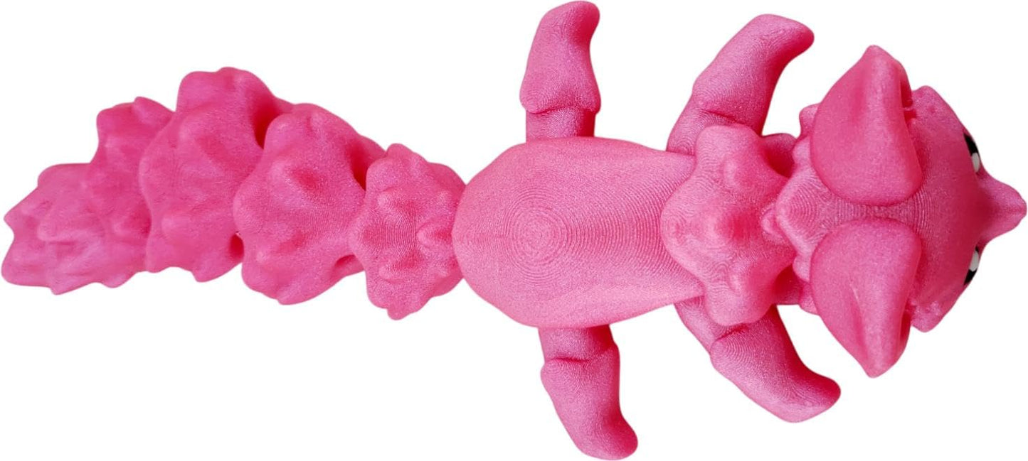 Cute Fox Desk Buddy, Articulated 3D Printed Fidget, 7.5 Inches, Authorized Seller (Pixie Pink)