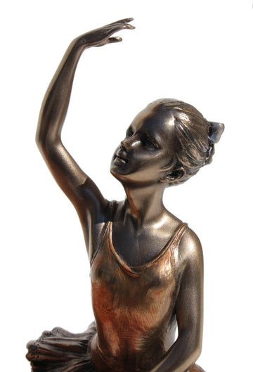 5.13 Inch Ballerina - Warming Up Cold Cast Bronzed Figurine