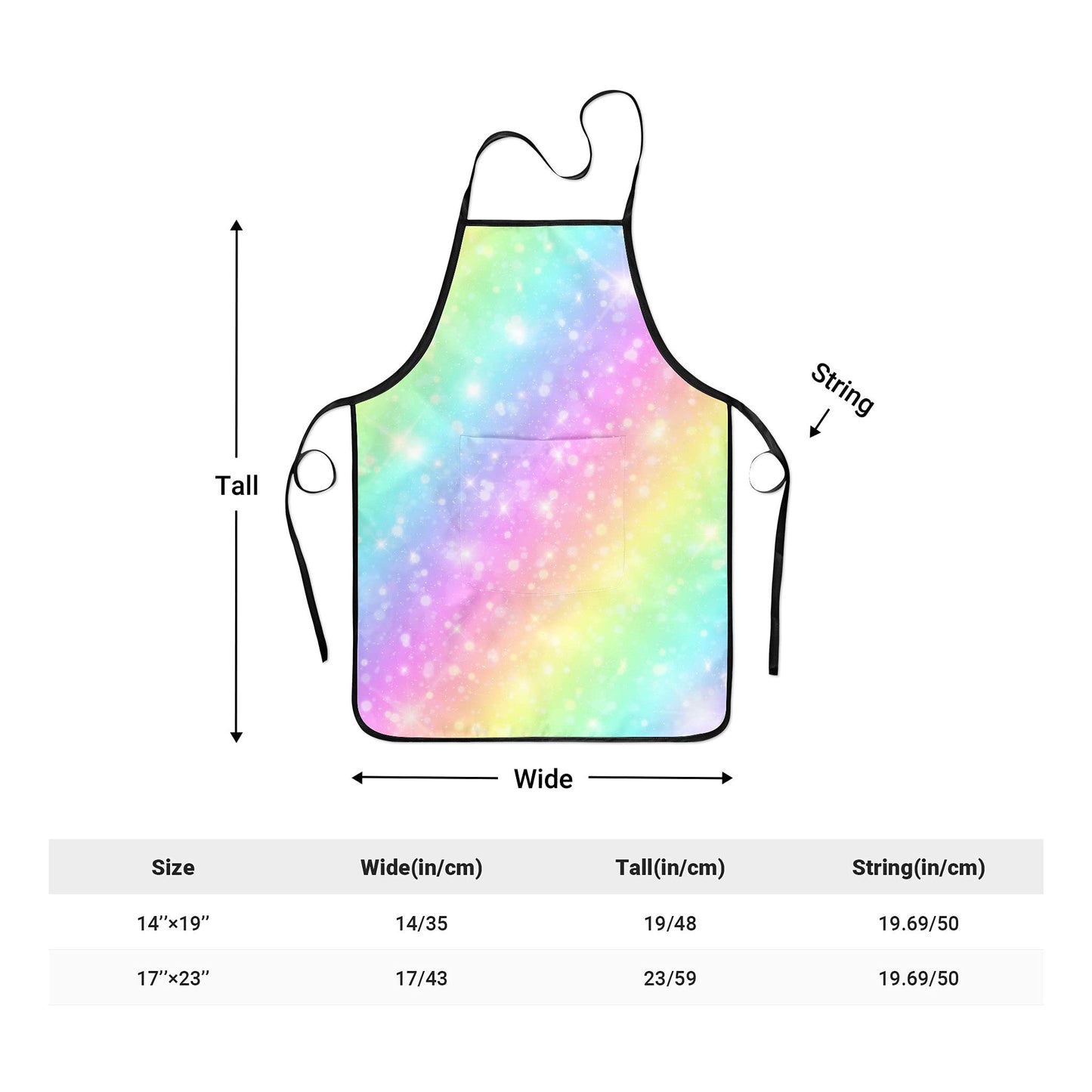 Popologa Rainbow Apron For Girls Boys Kids Cooking Painting Aprons Art Smock Supplies Toddler