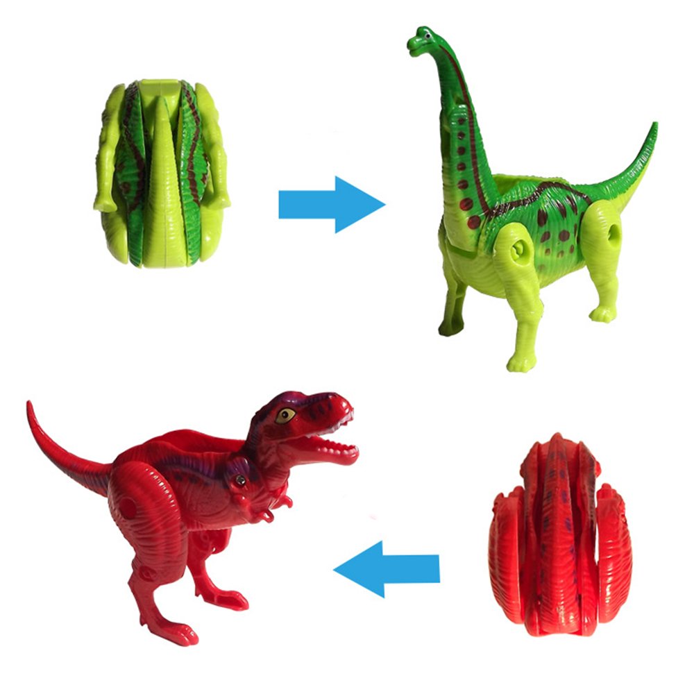 COFFLED 4 Pack Hatching Dinosaur Eggs Toys for Kids 3+, Deformation T-Rex, Pterosaurs, Brachiosaurus, Triceratops - Random Color